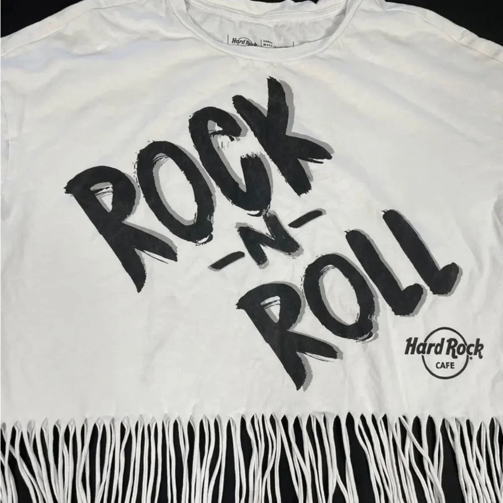 Hard Rock Cafe Women Print Short Sleeve Top Size L - Picture 7 of 7